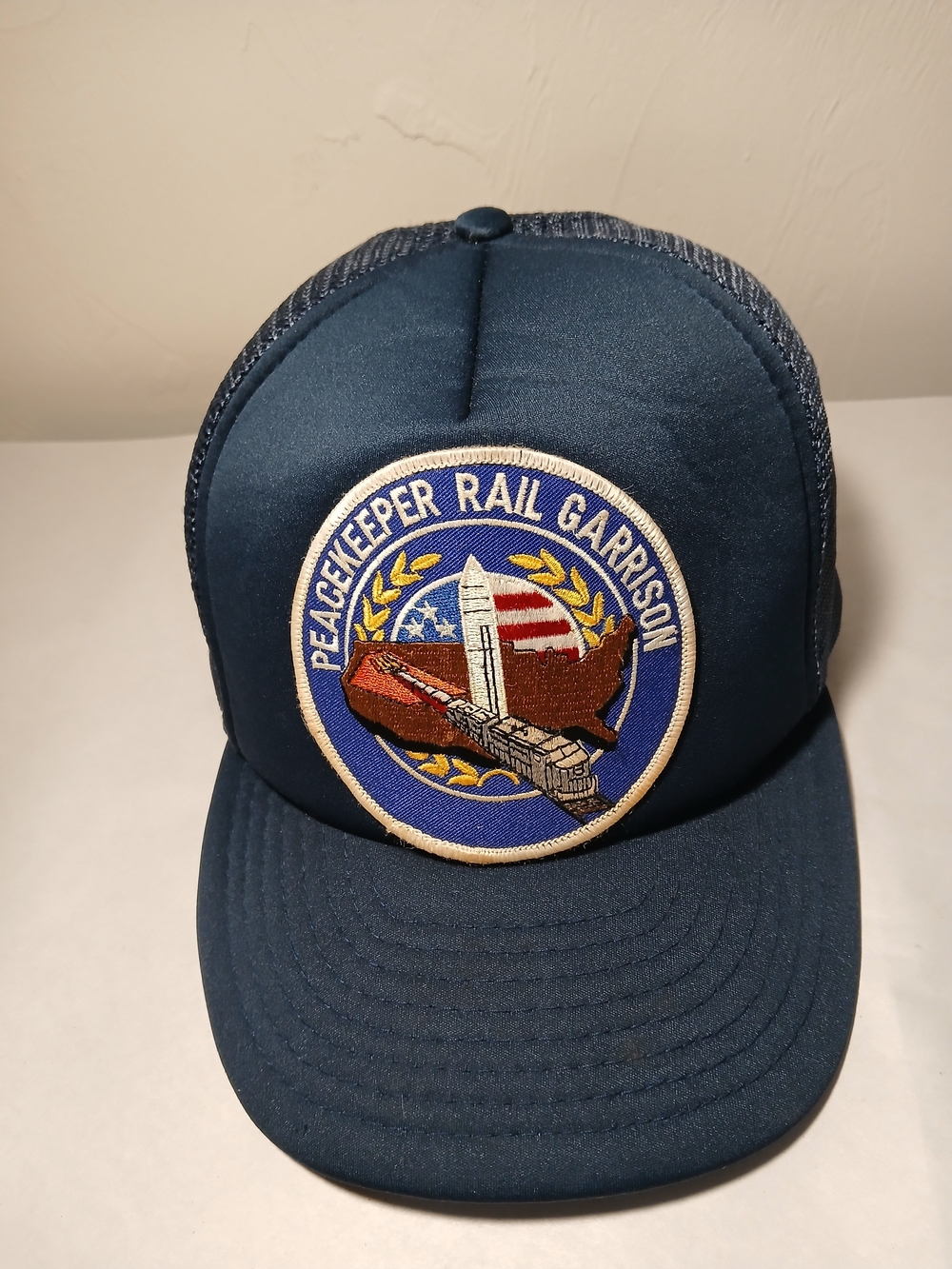 Vintage 1980s USAF ICBM Rare 'Peacekeeper Rail Garrison' Mesh Cap